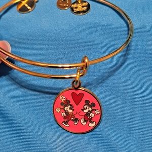Alex and Ani Disney Gold Bracelet Mickey and Minnie Dancing